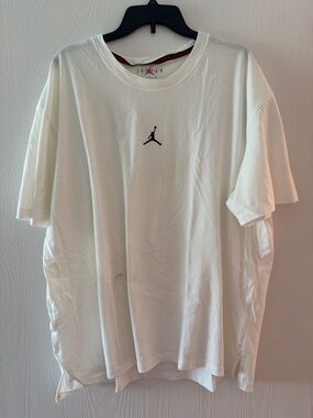 Jordan White Short Sleeve T-Shirt with Black Jumpman